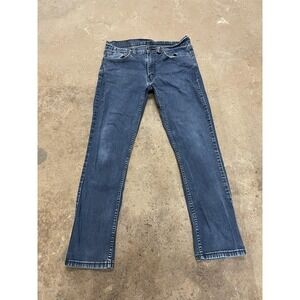 Levis 511 Jeans Mens 34x32 Blue Denim Slim Fit Tapered Leg Zip Fly Waterless